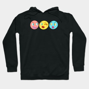 Retro cute emojis faces Hoodie